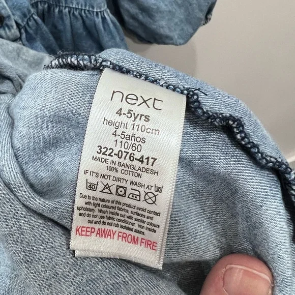 Next Blue Denim Tiered Dress - Picture 7 of 7